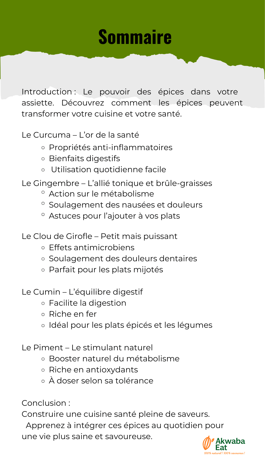 Les 5 épices à avoir absolument pour une alimentation équilibrée – par Akwaba Eat