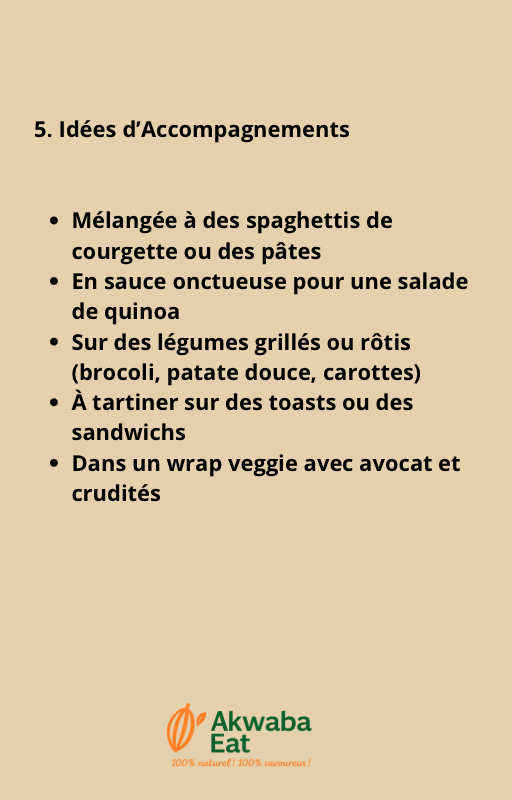 une sauce crémeuse cajou-citron.