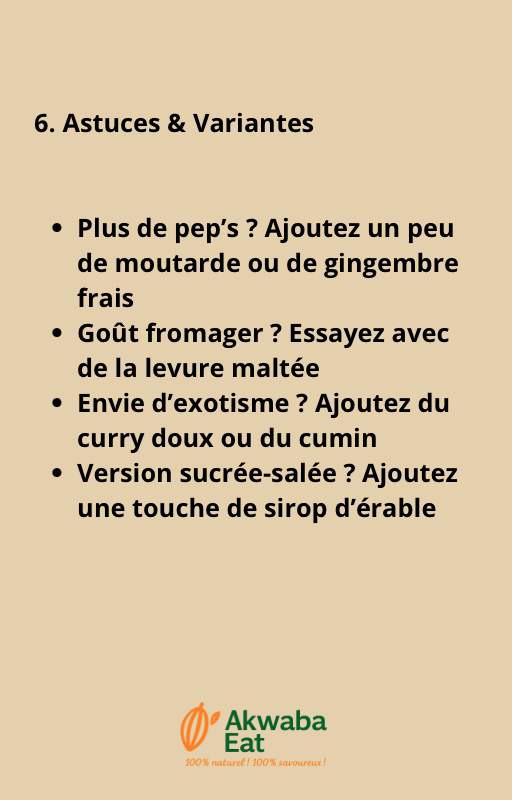 une sauce crémeuse cajou-citron.
